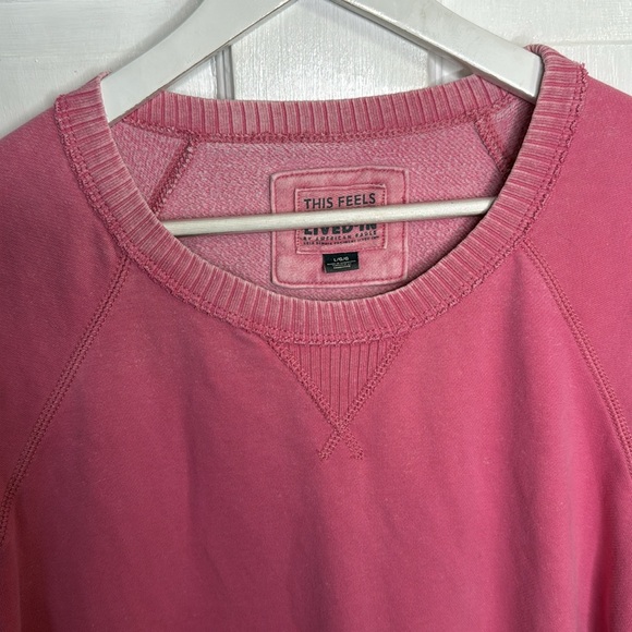 American Eagle Lived In Sunday Funday Crewneck Pink Sweatshirt W-978 Sz L - Picture 5 of 11